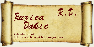 Ružica Dakić vizit kartica